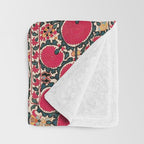 Tashkent Suzani Kokand Uzbekistan Print Throw Blanket Gallery Image 3