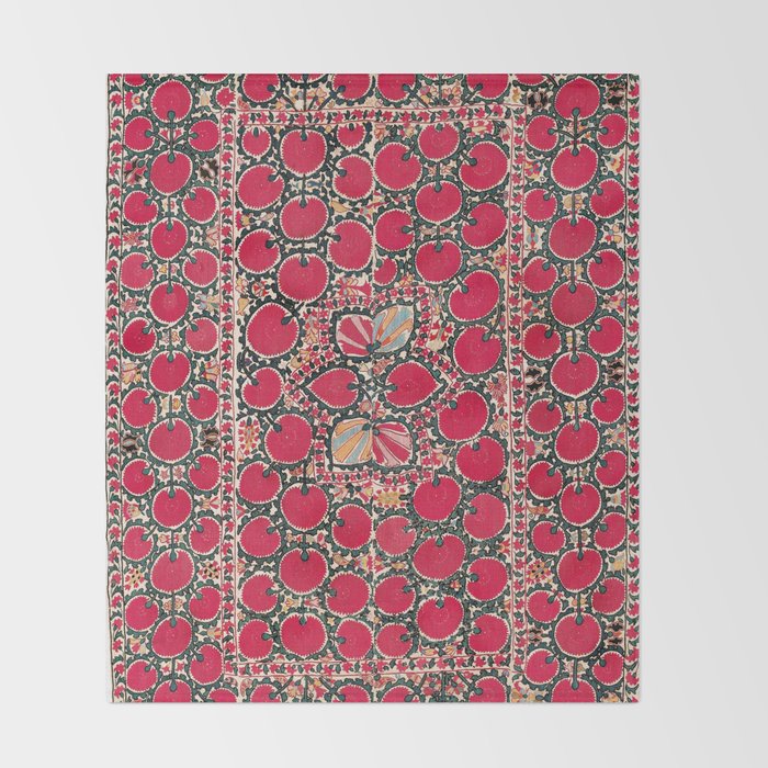 Tashkent Suzani Kokand Uzbekistan Print Throw Blanket Gallery Image 2