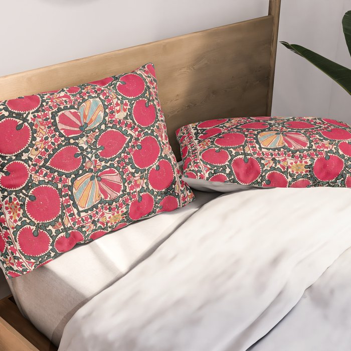 Tashkent Suzani Kokand Uzbekistan Print Pillow Sham Gallery Image 2