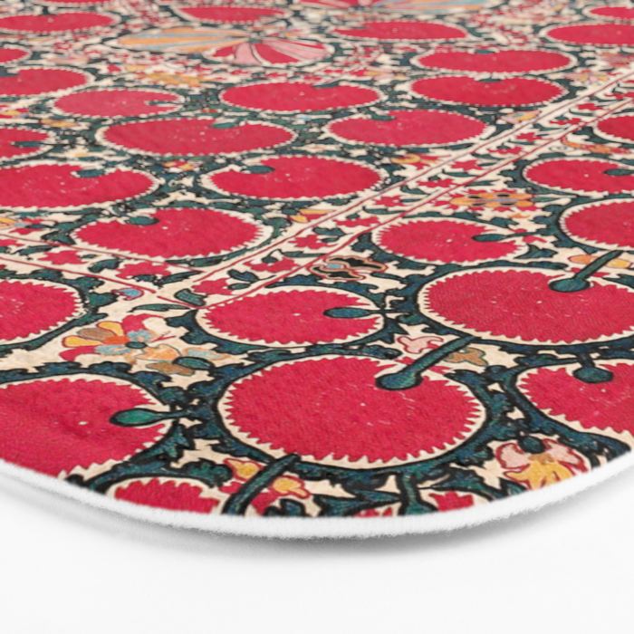 Tashkent Suzani Kokand Uzbekistan Print Bath Mat Gallery Image 3