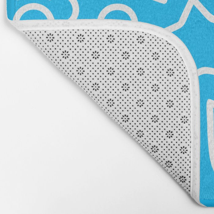 Abstract doodle shape art pattern Bath Mat Gallery Image 2