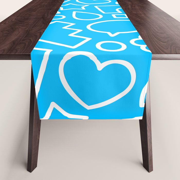Abstract doodle shape art pattern Table Runner Gallery Image 1