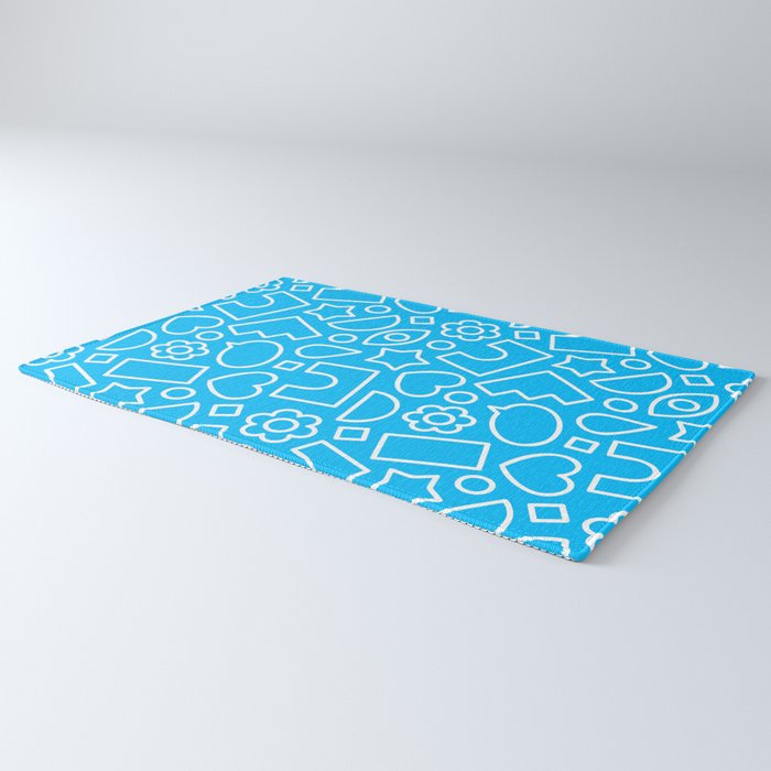 Abstract doodle shape art pattern Rug Gallery Image 3