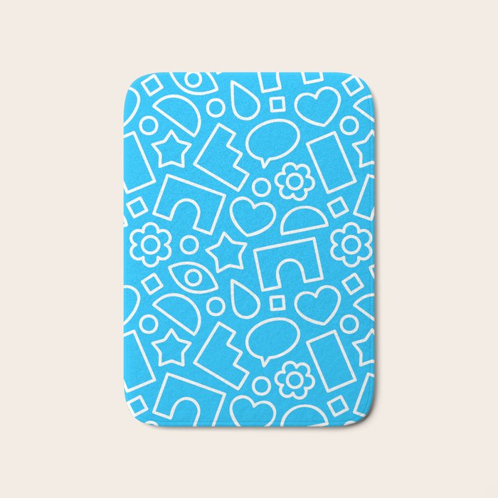 Abstract doodle shape art pattern Bath Mat Gallery Image 1