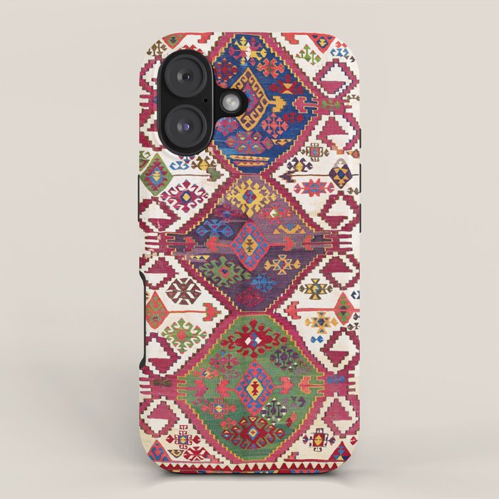 Adana Kilim South East Anatolia Antique Tribal Rug Print iPhone Case Gallery Image 1