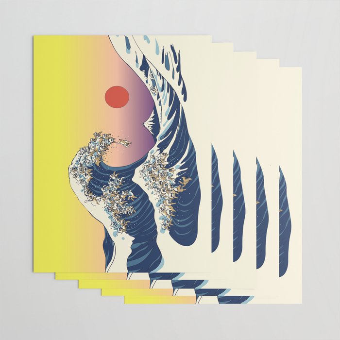 The Great Wave Of  Cat Wrapping Paper Gallery Image 3