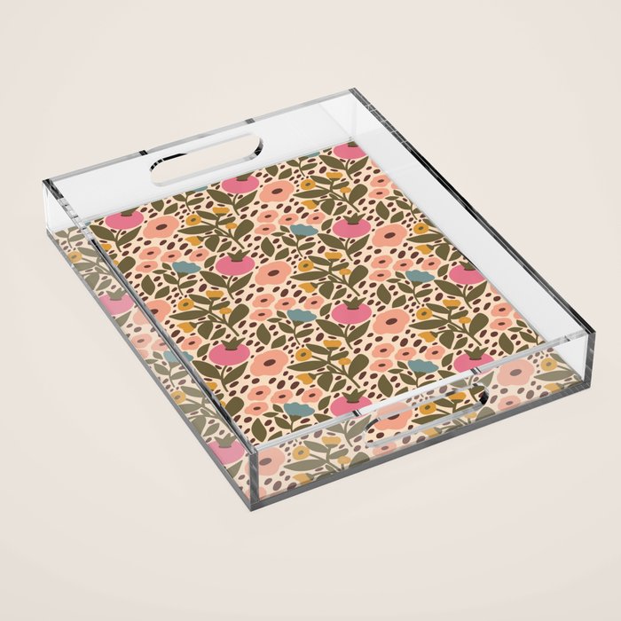 Vintage Ditsy Floral Acrylic Tray Gallery Image 1