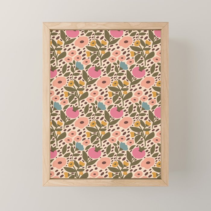 Vintage Ditsy Floral Mini Art Print Gallery Image 1