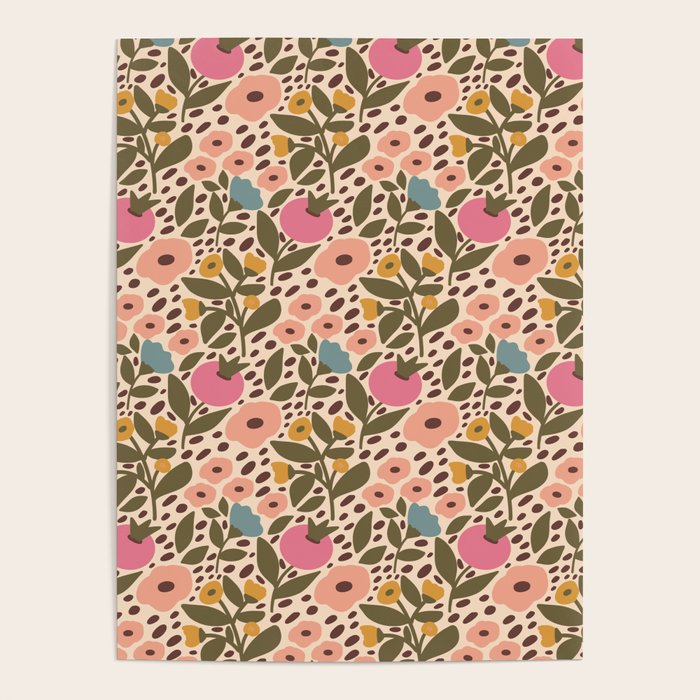 Vintage Ditsy Floral Poster Gallery Image 1