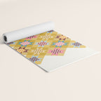 Checkerboard Quilt Shapes - Multicolor Gold Yoga Mat Gallery Image 2