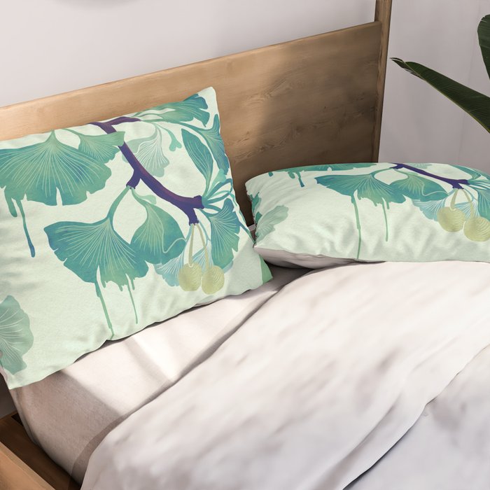 O Ginkgo (in Green) Pillow Sham Gallery Image 2