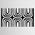 Midcentury Modern Confaab Abstract Pattern in Black and White Tablecloth Gallery Image 2