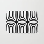 Midcentury Modern Confaab Abstract Pattern in Black and White Bath Mat Gallery Image 1