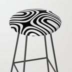 Midcentury Modern Confaab Abstract Pattern in Black and White Stool Gallery Image 2