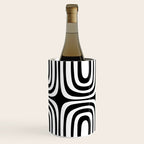 Midcentury Modern Confaab Abstract Pattern in Black and White Wine Chiller Gallery Image 3