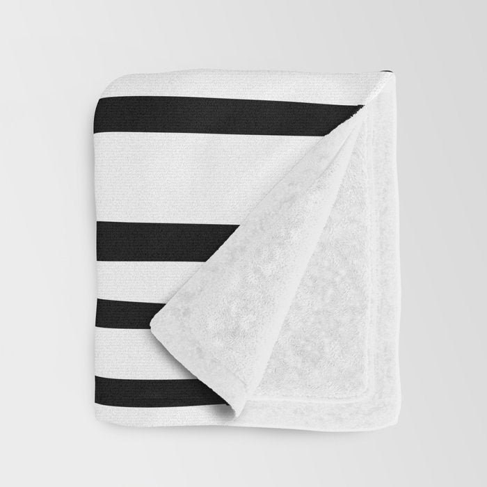 Midcentury Modern Confaab Abstract Pattern in Black and White Throw Blanket Gallery Image 3