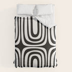 Midcentury Modern Confaab Abstract Pattern in Black and White Duvet Cover Gallery Image 6