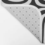 Midcentury Modern Confaab Abstract Pattern in Black and White Bath Mat Gallery Image 2