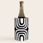Midcentury Modern Confaab Abstract Pattern in Black and White Wine Chiller Gallery Image 1