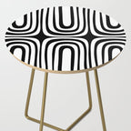 Midcentury Modern Confaab Abstract Pattern in Black and White Side Table Gallery Image 2