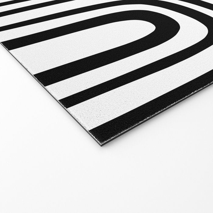 Midcentury Modern Confaab Abstract Pattern in Black and White Welcome Mat Gallery Image 2