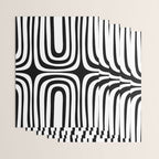 Midcentury Modern Confaab Abstract Pattern in Black and White Wrapping Paper Gallery Image 3
