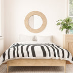 Midcentury Modern Confaab Abstract Pattern in Black and White Duvet Cover Gallery Image 3