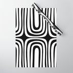 Midcentury Modern Confaab Abstract Pattern in Black and White Wrapping Paper Gallery Image 1