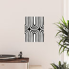 Midcentury Modern Confaab Abstract Pattern in Black and White Poster Gallery Image 2