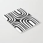 Midcentury Modern Confaab Abstract Pattern in Black and White Notebook Gallery Image 2