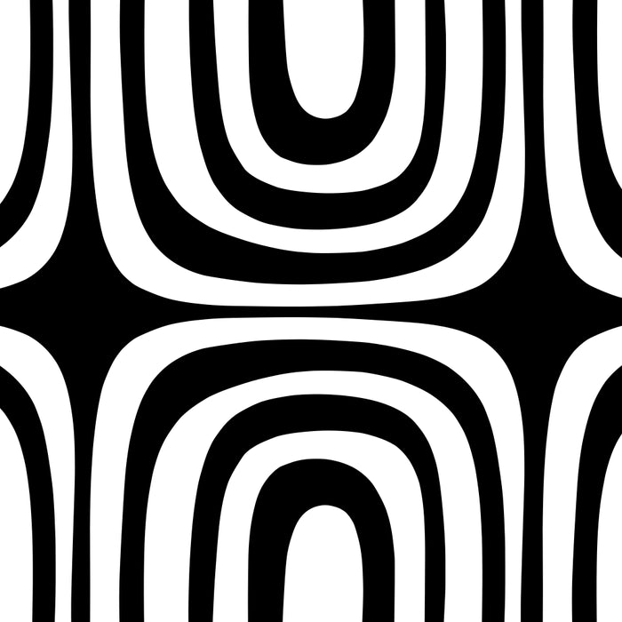 Midcentury Modern Confaab Abstract Pattern in Black and White Coffee Mug Gallery Image 2