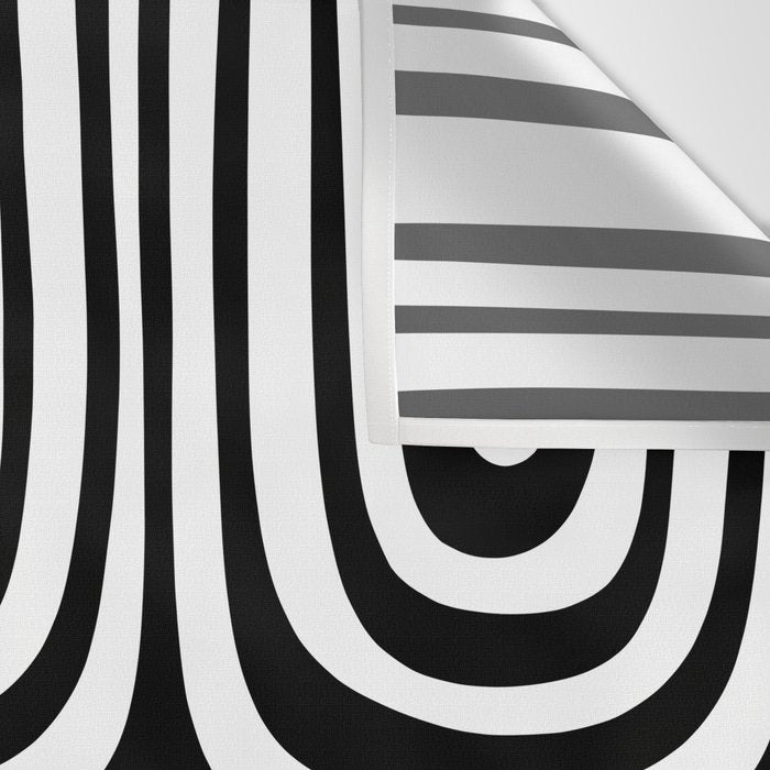 Midcentury Modern Confaab Abstract Pattern in Black and White Wall Tapestry Gallery Image 3