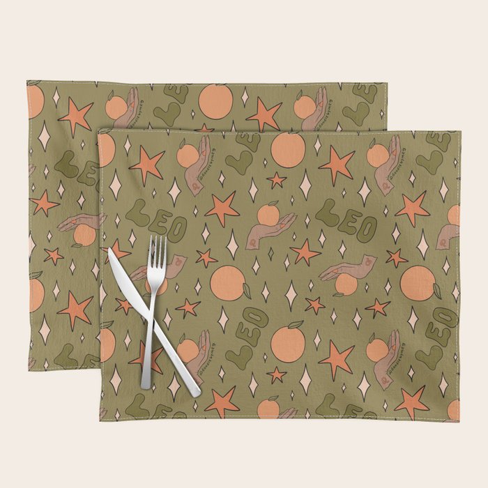 Leo Grapefruit Print Placemat Gallery Image 1