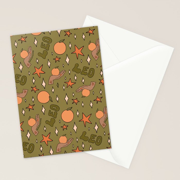 Leo Grapefruit Print Stationery Card Gallery Image 2