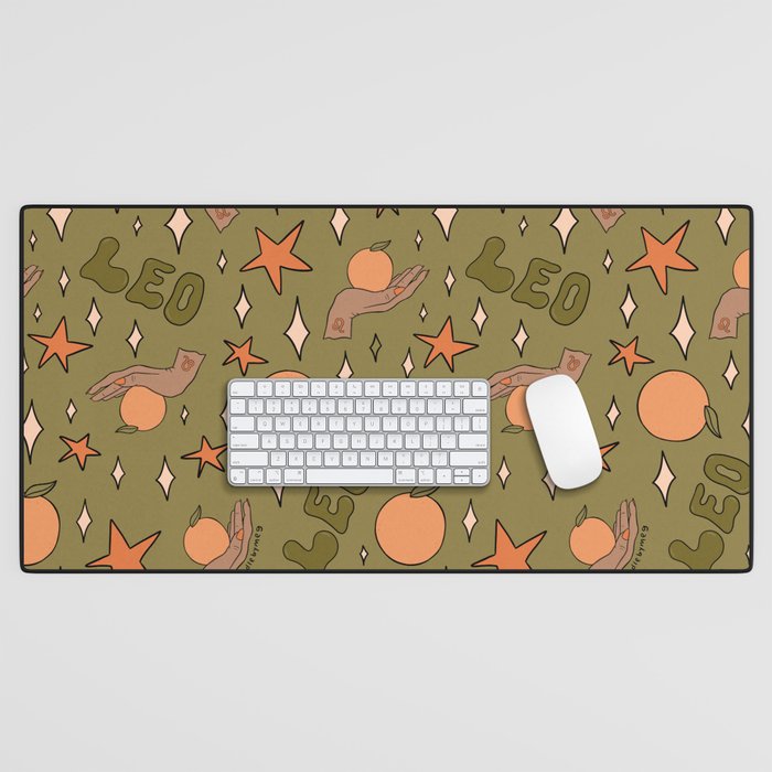 Leo Grapefruit Print Desk Mat Gallery Image 1
