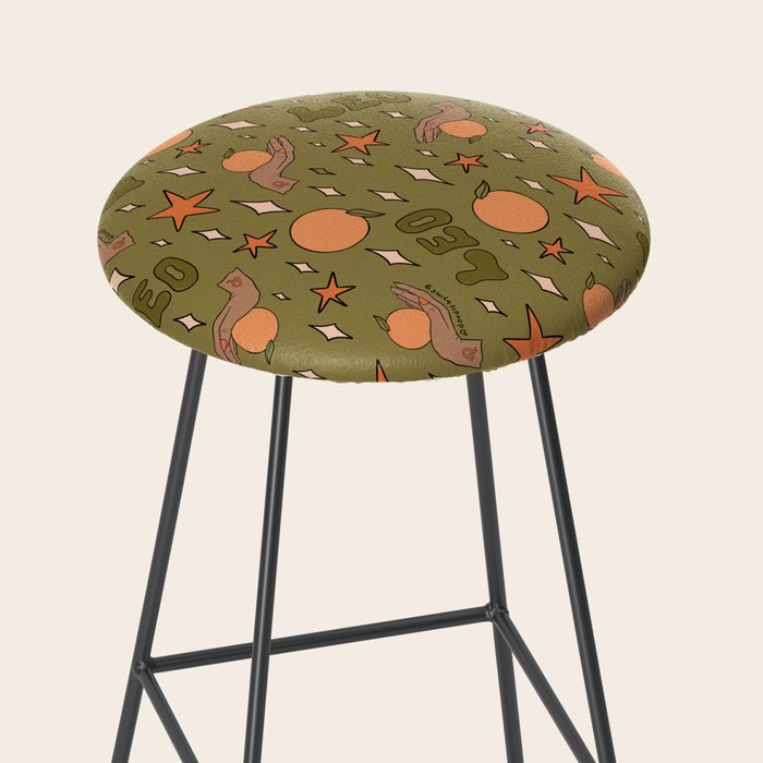 Leo Grapefruit Print Stool Gallery Image 2