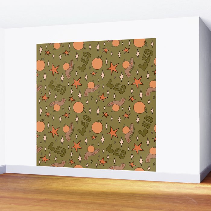 Leo Grapefruit Print Wall Mural Gallery Image 2