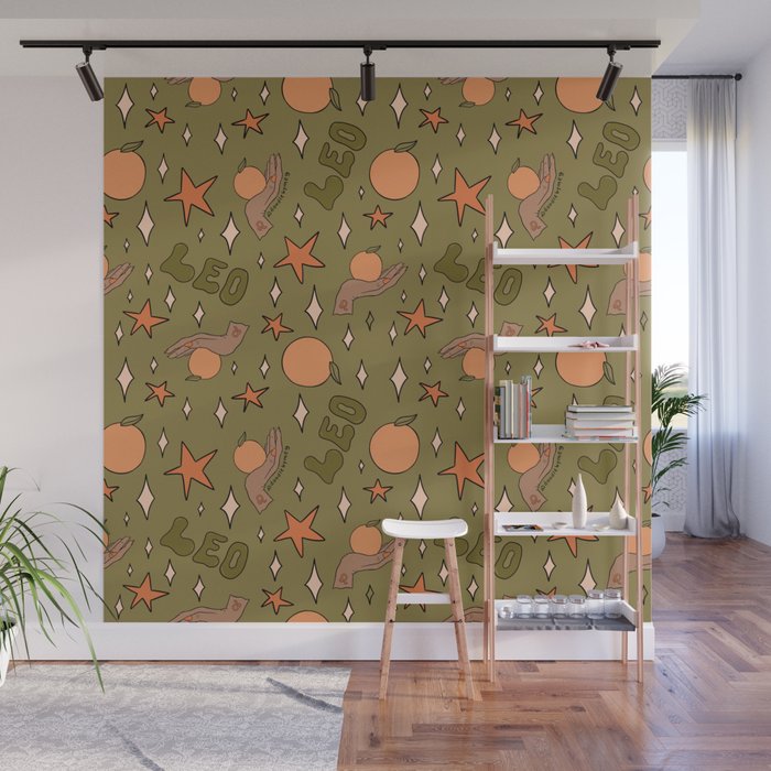 Leo Grapefruit Print Wall Mural Gallery Image 1