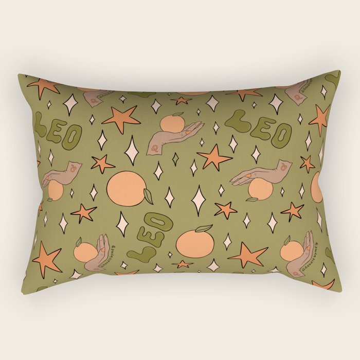 Leo Grapefruit Print Rectangular Pillow Gallery Image 1