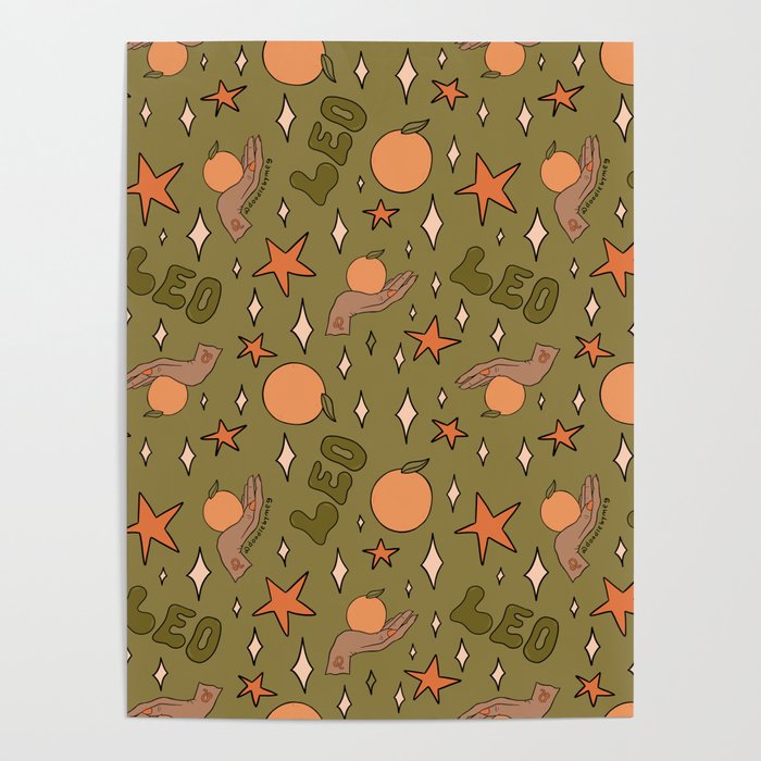 Leo Grapefruit Print Poster Gallery Image 4