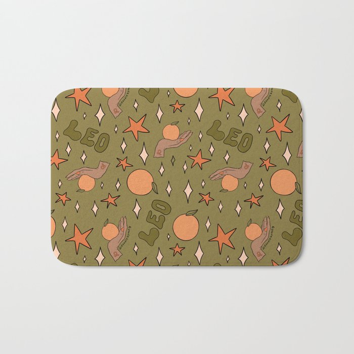 Leo Grapefruit Print Bath Mat Gallery Image 1
