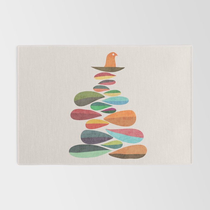 Bird nesting on top of pebbles hill Rug Gallery Image 2