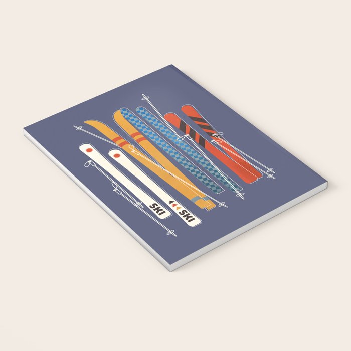 Retro Colorful Skis Notebook Gallery Image 3