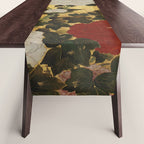 Vintage Japanese Floral Gold Leaf Screen With Wisteria and Peonies Table Runner Gallery Image 1