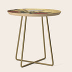 Vintage Japanese Floral Gold Leaf Screen With Wisteria and Peonies Side Table Gallery Image 1