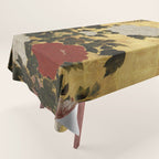 Vintage Japanese Floral Gold Leaf Screen With Wisteria and Peonies Tablecloth Gallery Image 1