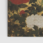 Vintage Japanese Floral Gold Leaf Screen With Wisteria and Peonies Poster Gallery Image 3