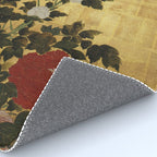 Vintage Japanese Floral Gold Leaf Screen With Wisteria and Peonies Rug Gallery Image 4