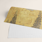 Vintage Japanese Floral Gold Leaf Screen With Wisteria and Peonies Wrapping Paper Gallery Image 2