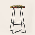 Vintage Japanese Floral Gold Leaf Screen With Wisteria and Peonies Stool Gallery Image 1